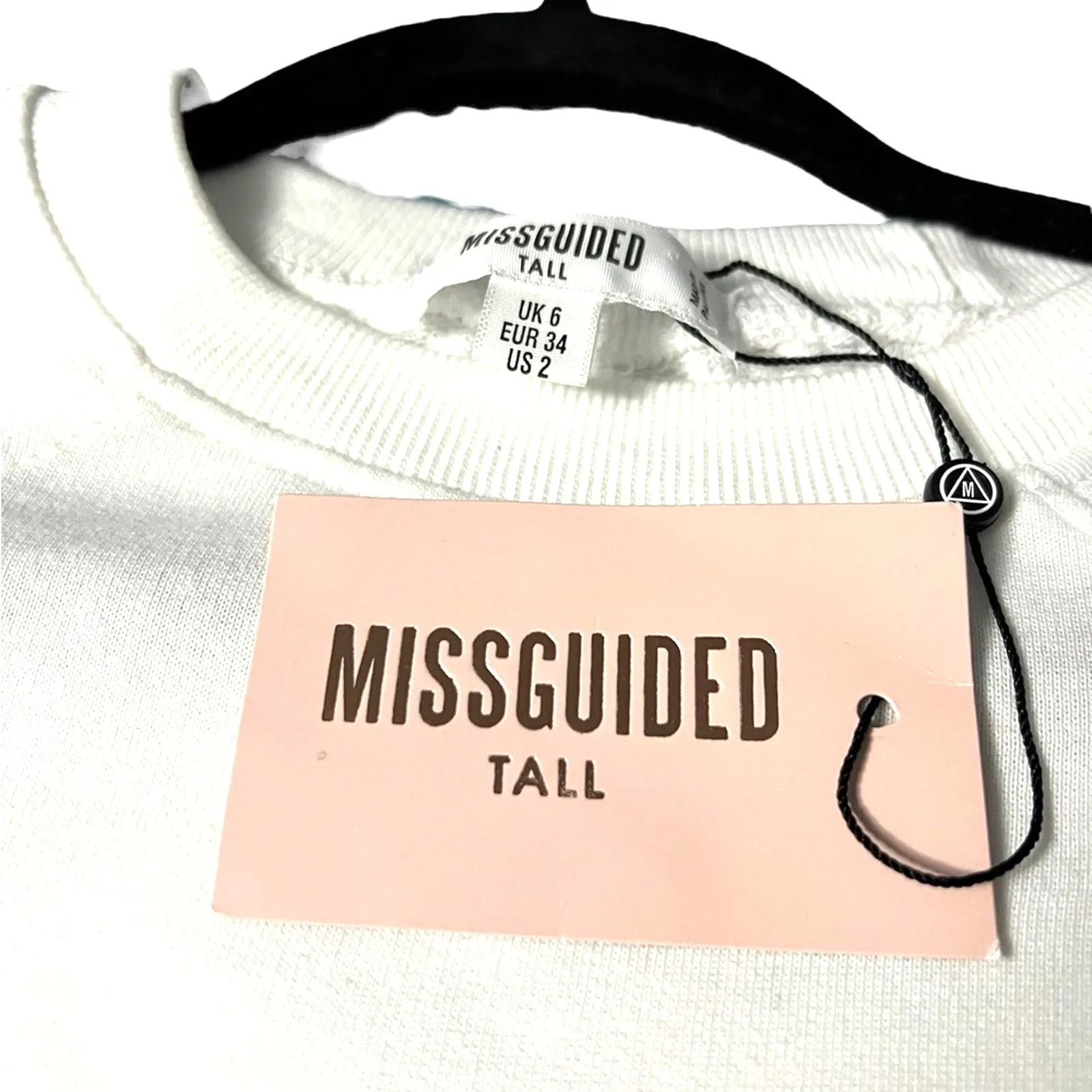 Missguided Anthropologie Oversized White Sweatshirt Mini Dress Women Size 2 Tall - Image 5