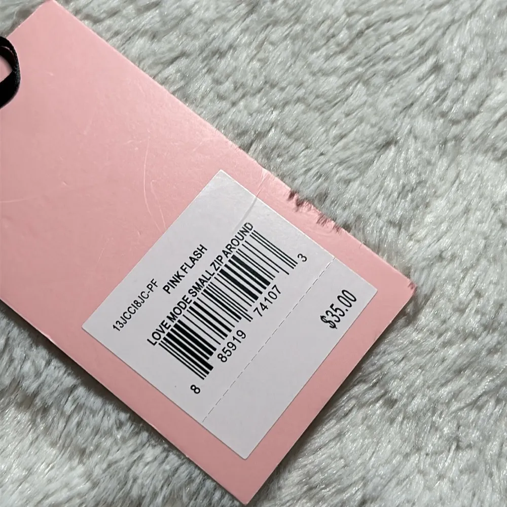 Hot Pink Flash Love Mode Faux Leather Small Zip Around Wallet NEW - Image 7