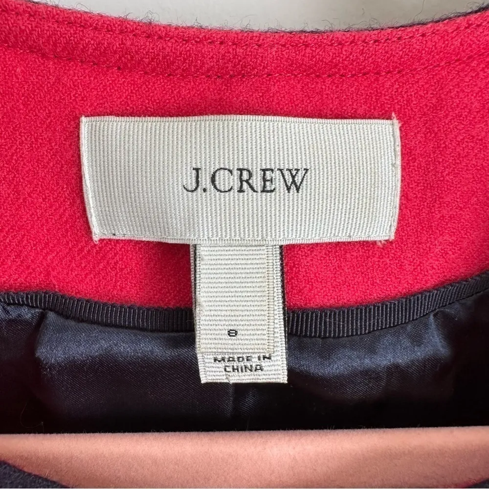 J. Crew Pink Navy Classic Brass Button Cropped Blazer sz 8 - Image 15