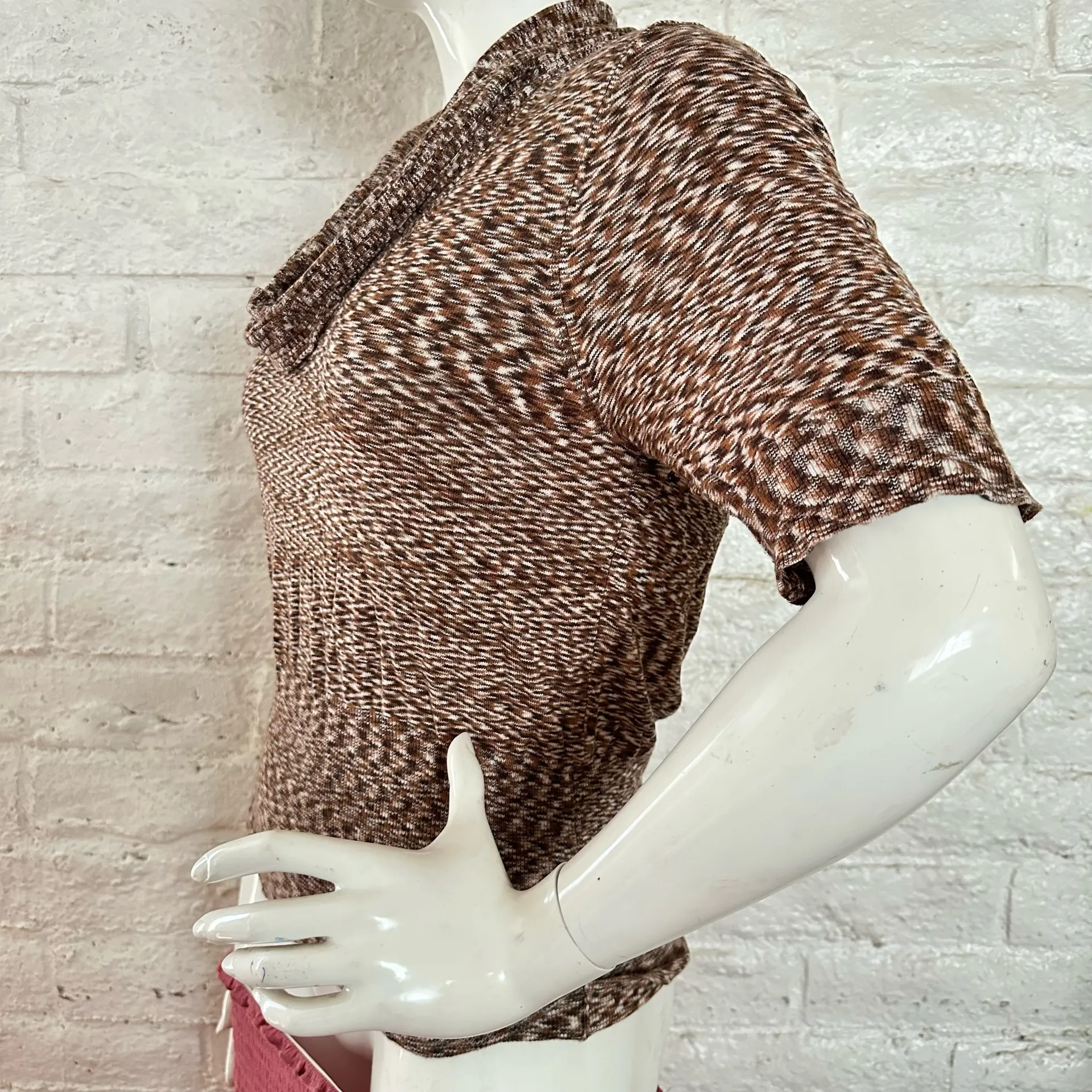 Apt 9 Short Sleeve brown Sparkle Cowl Neck Sweater Size L - Image 8