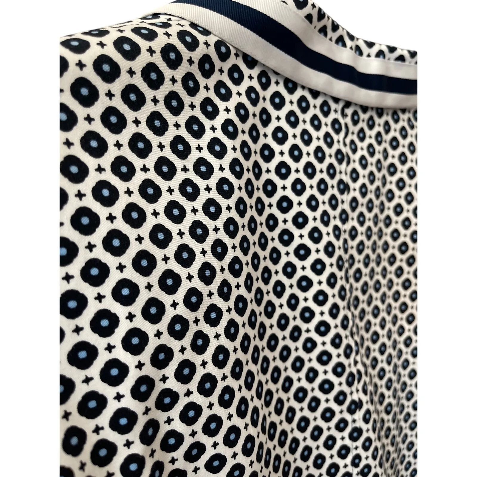 Luisa Cerano Designer Plus Size‎ Blue & White Dot Print Jacket Size 14 - Image 8