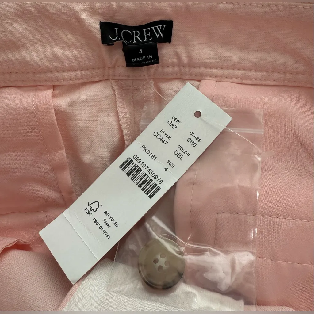 NWT J. Crew Wide Leg Mid Rise Baby Pink Linen Blend Trousers Pants Size‎ 4 $168 - Image 3