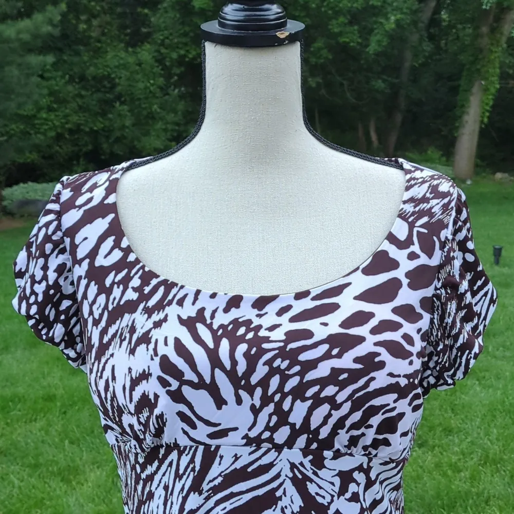 NWT Fresh of LA Animal Print Cap Sleeve Shirt White Size XL - Image 2