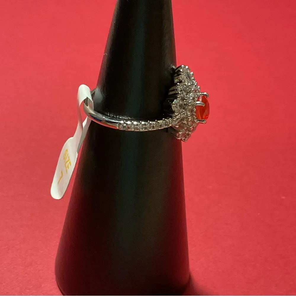 RBP3670 “Lovely Oasis” LC Carnelian & Quartz Rhodium Size 7 Ring NWT - Image 2