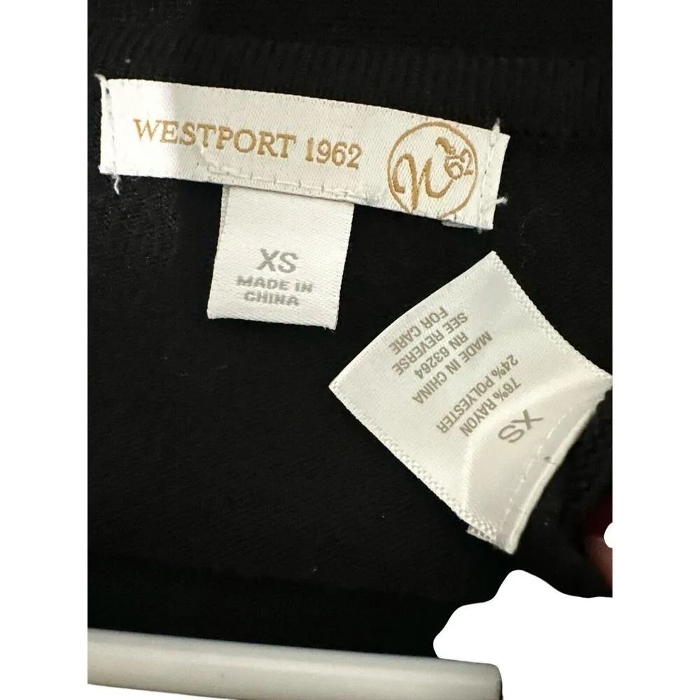 Westport 1962 womens XS sweater black scoop neck cold shoulder long sleeve studs - Image 3