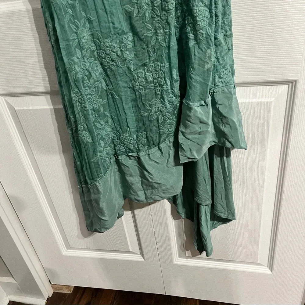 Soft Surroundings Dress Womens XS Blue Layered Embroidered Midi Maxi - Image 6