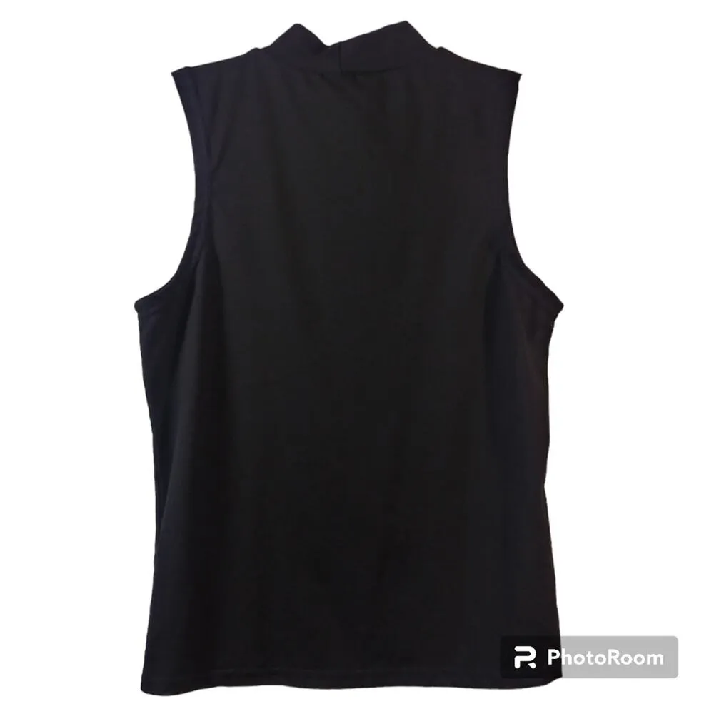 Olivia Rae Black Simple Mock Neck Sleeveless Top Size M - Image 2