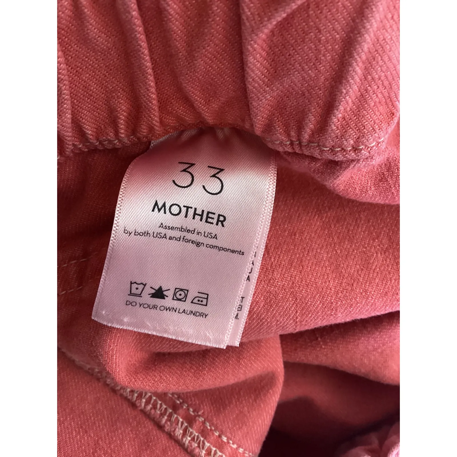 MOTHER Springy Ankle Wash Hot Coral Denim Jeans Pants Size 33 Red - Image 7