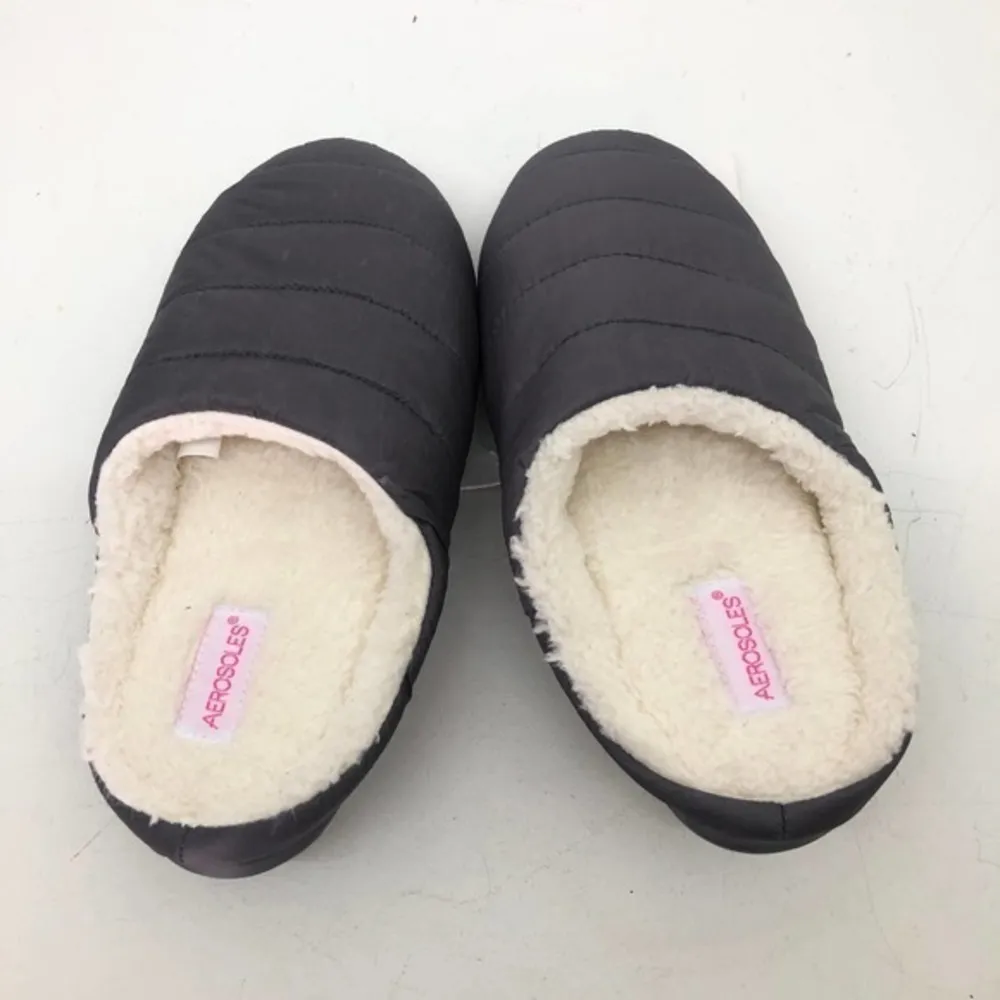 Aerosoles puffy slip on slippers soft foam gray - Image 2