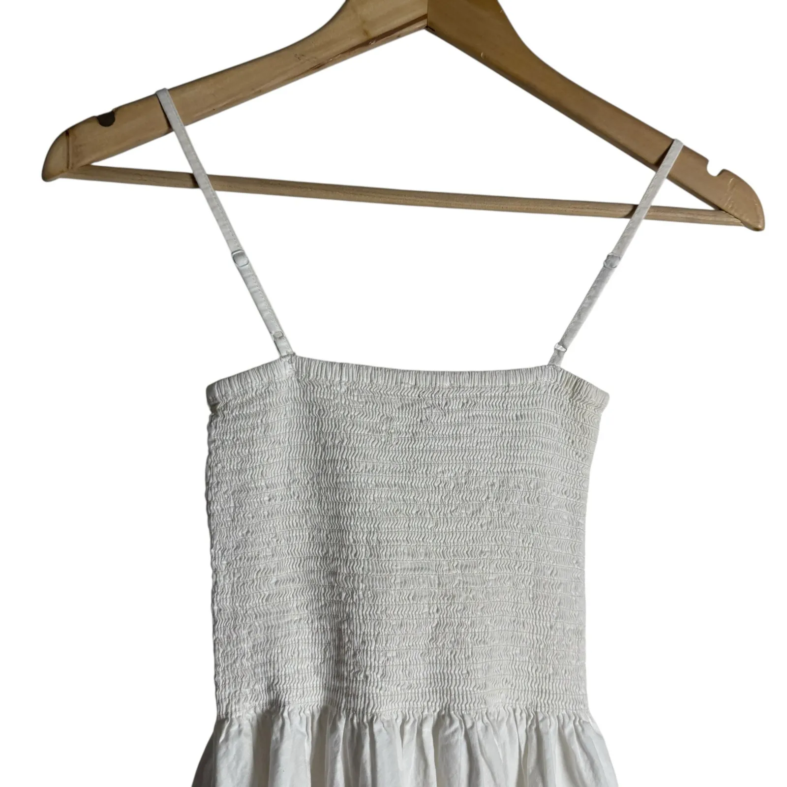 Solid & Striped Kennedy White Smocked Eyelet Sleeveless Coastal Midi Dress XS - Image 8