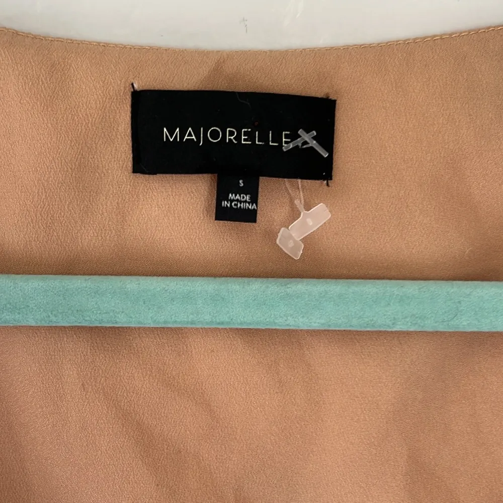 MAJORELLE Strawberry print "Maxine" Puff Sleeve Crop Blouse. Size S - Image 2