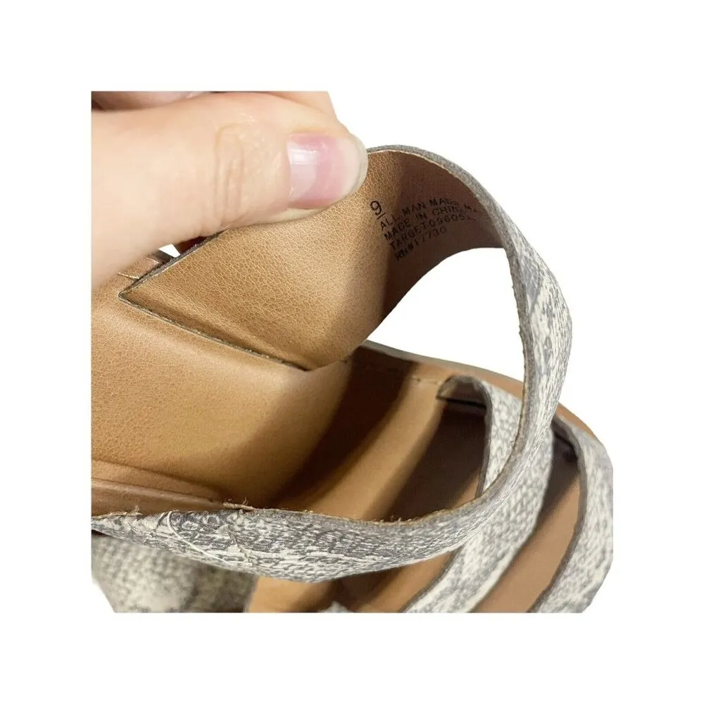 Universal Thread Womens Gray Snake Skin Print Sammi Style Sandals Shoes Size 9 - Image 5