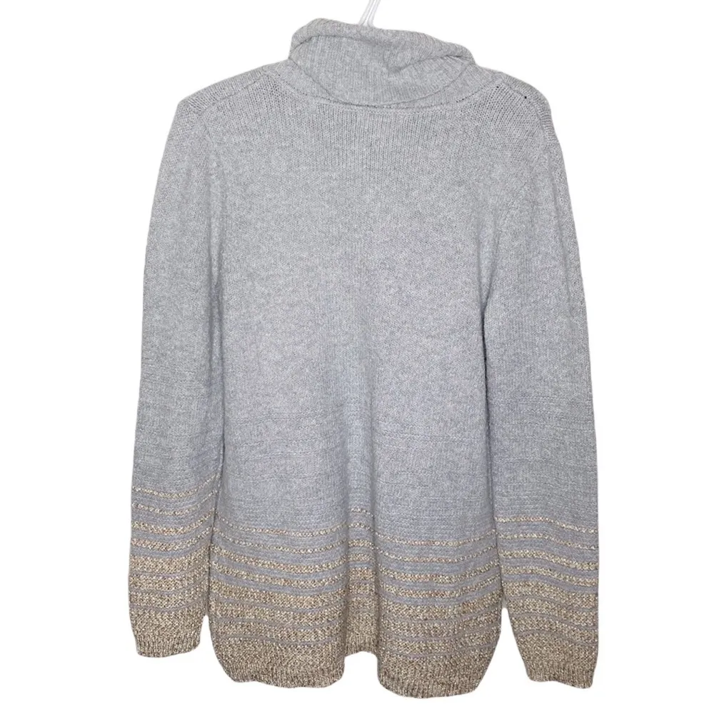 Calvin Klein cowlneck tunic sweater with ombre golden thread pattern size M - Image 3