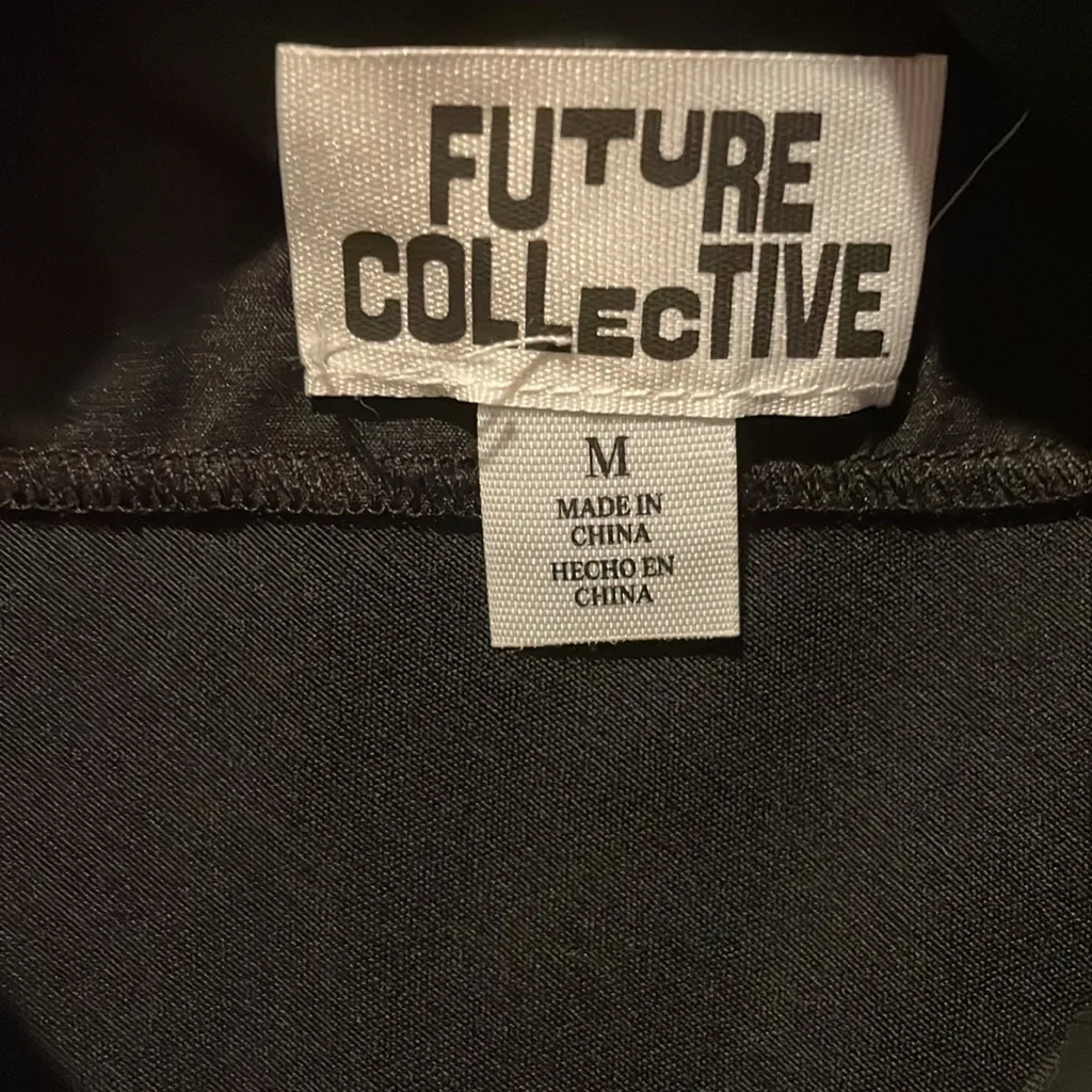 Future Collective Sleeveless Mixed Media Ankle Slip Dress Black Size M - Image 7