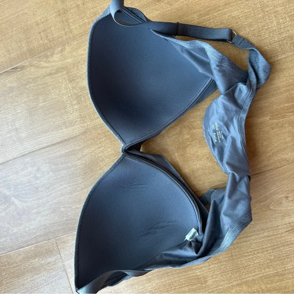aerie Real Sunnie Wireless Lightly Lined Bra, Grey, Size 34C, NWOT - Image 11