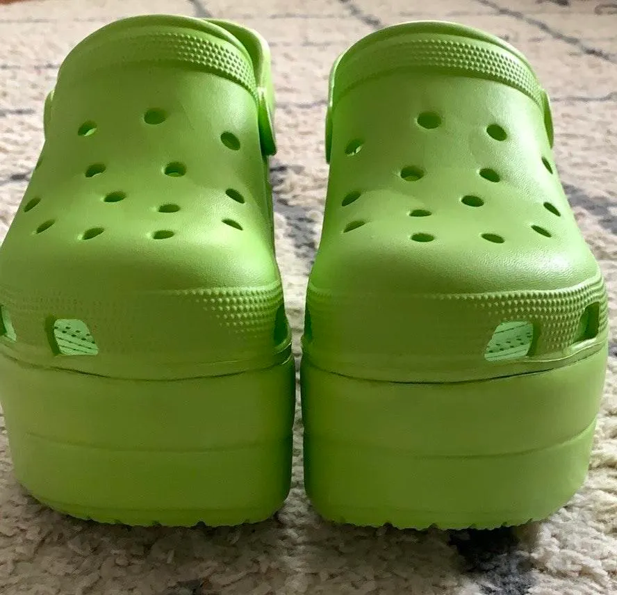 Lime Green Platform Clogs Size 7 - Image 7