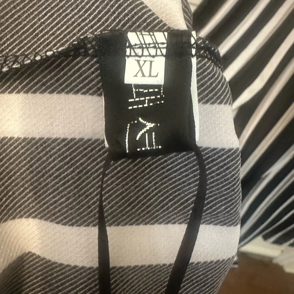 Chic Striped Long Sleeve Dress Black Size XL - Image 6