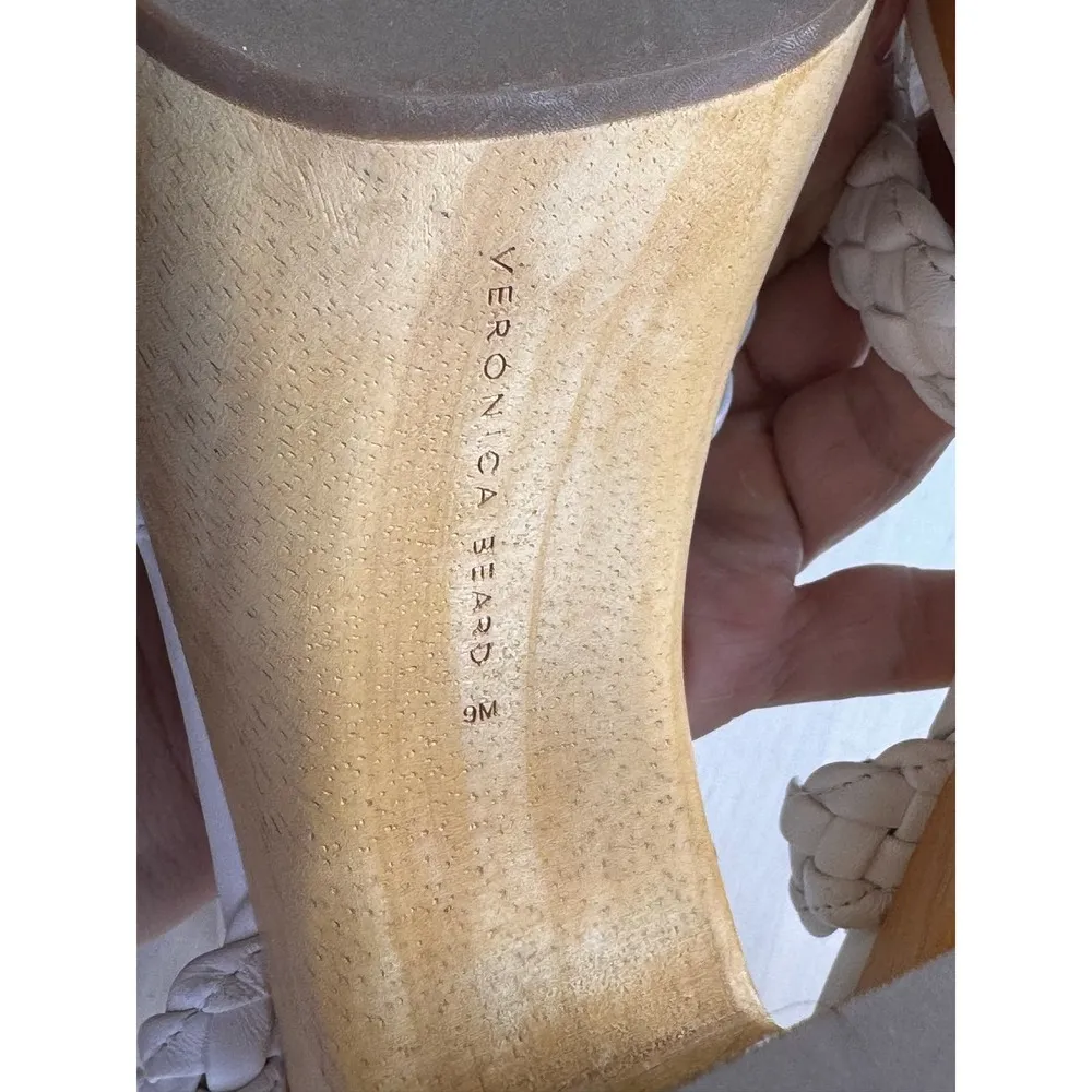 Veronica Beard white Gael  Braided Ankle-Strap Platform Sandals size 9 - Image 8