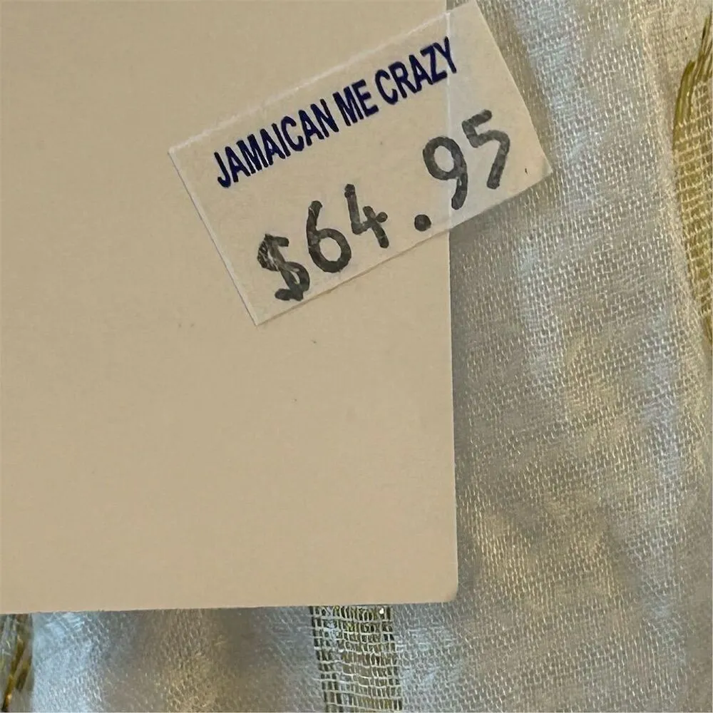 Surf Gypsy Women's Gold Metallic Ruffle Wide-Leg Pants Size L - Image 9