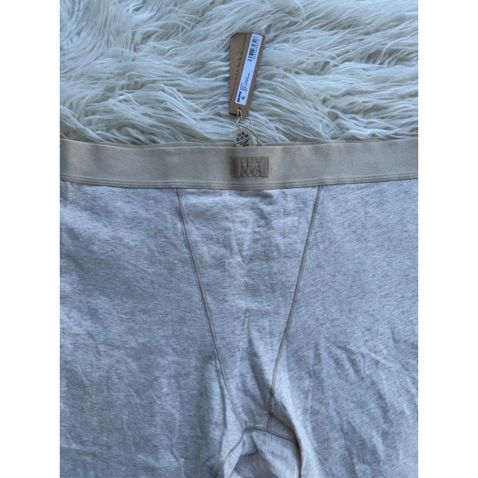 Skims Boyfriend Boxer Heather Oatmeal Size Large - Image 4