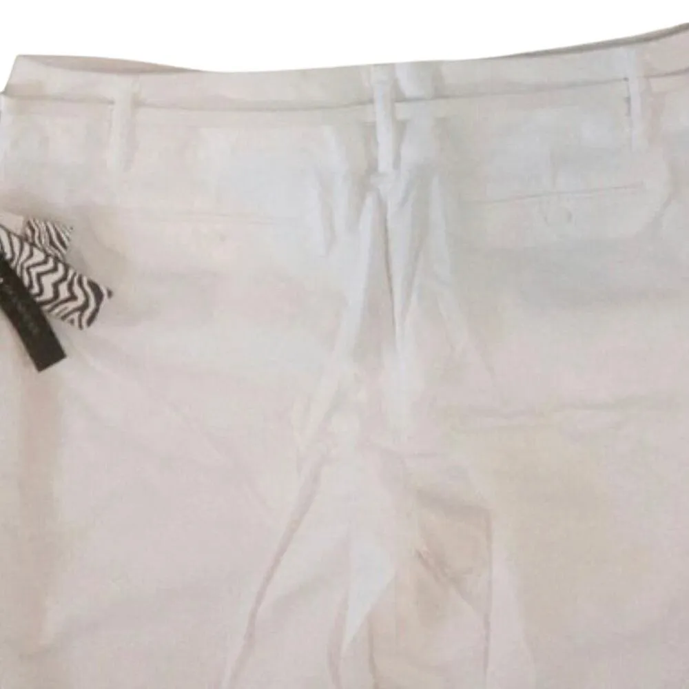 Dana Buchman Shorts Belted White Lightweight Stretch Cotton Blend Women's 16 - Image 3