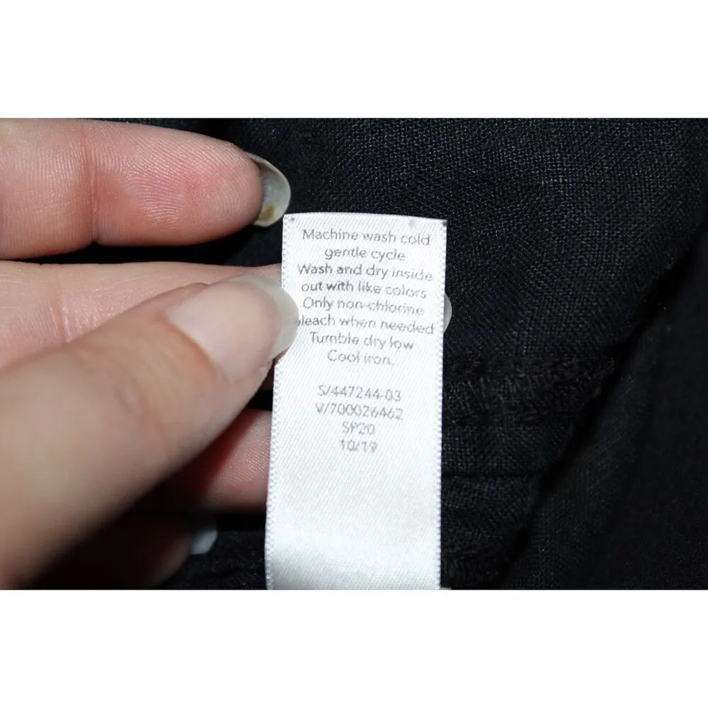 Womens Athleta Cabo Linen Wide Leg Pants 447244-03 Black Drawstring Pants Size 0 - Image 6