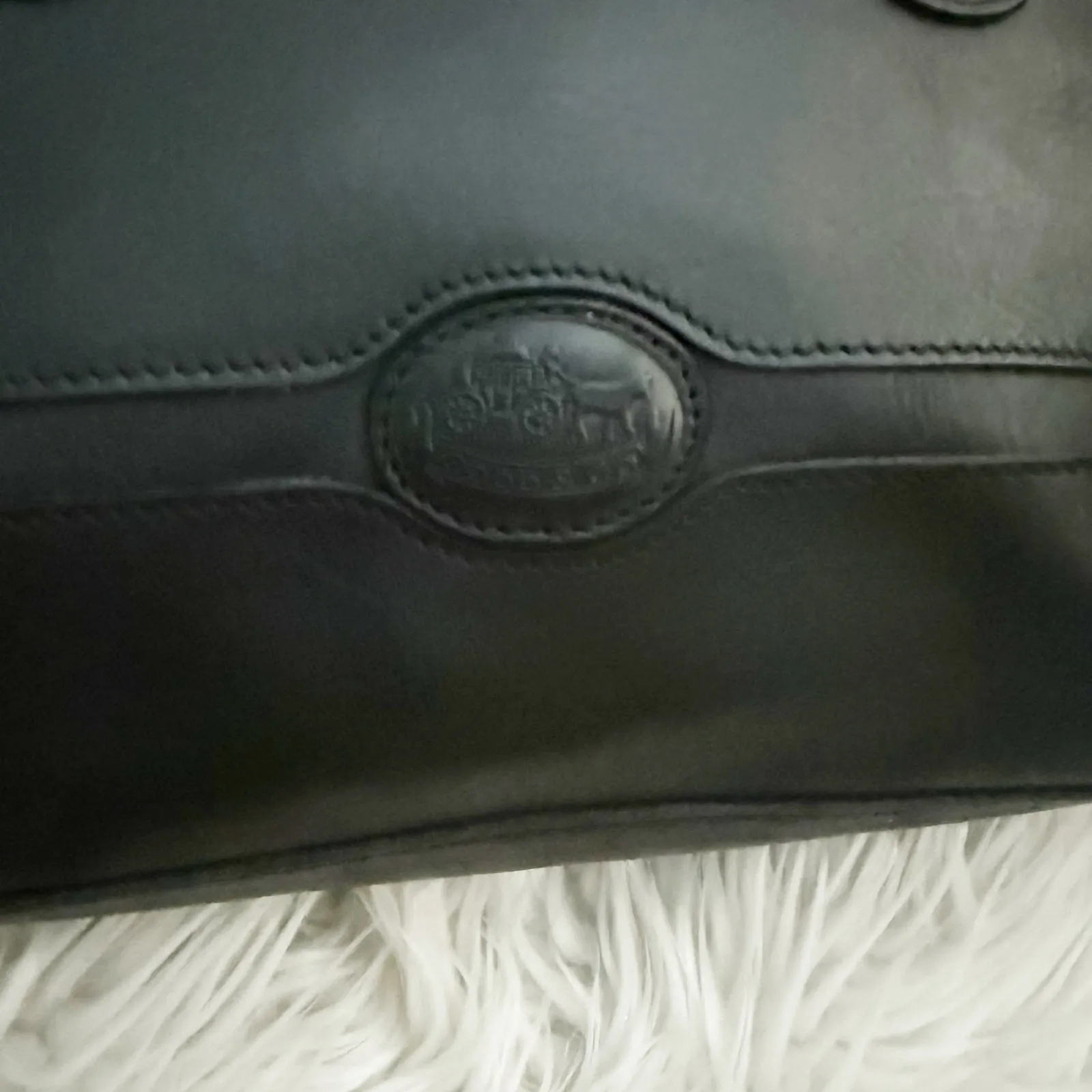 COBB & COMPANY | Vintage Black Leather Satchel Bag Purse Two Handle - Image 2