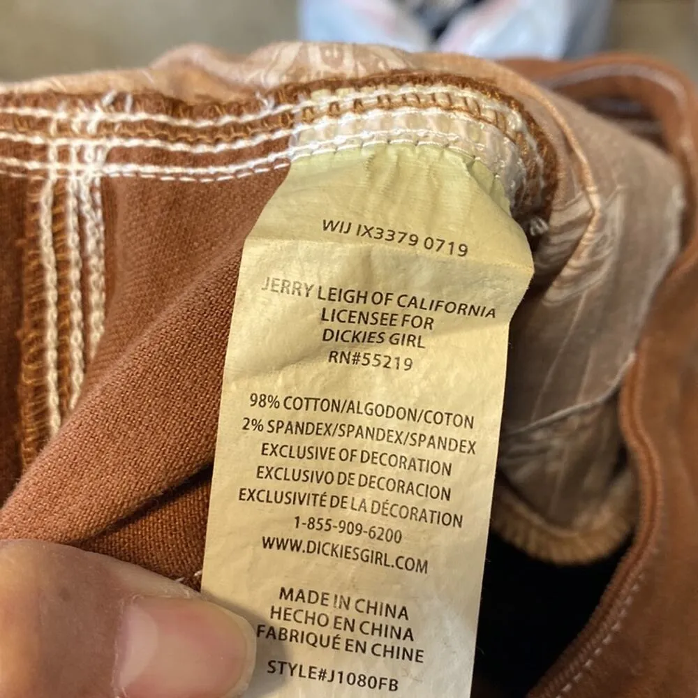 Dickies brown utility contrast stitching jeans street wear Y2K sz 27 - Image 6