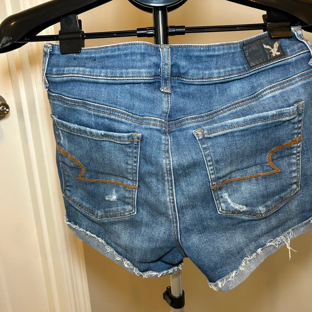 American Eagle Outfitters Ripped Blue‎ Jean Shorts - Image 2