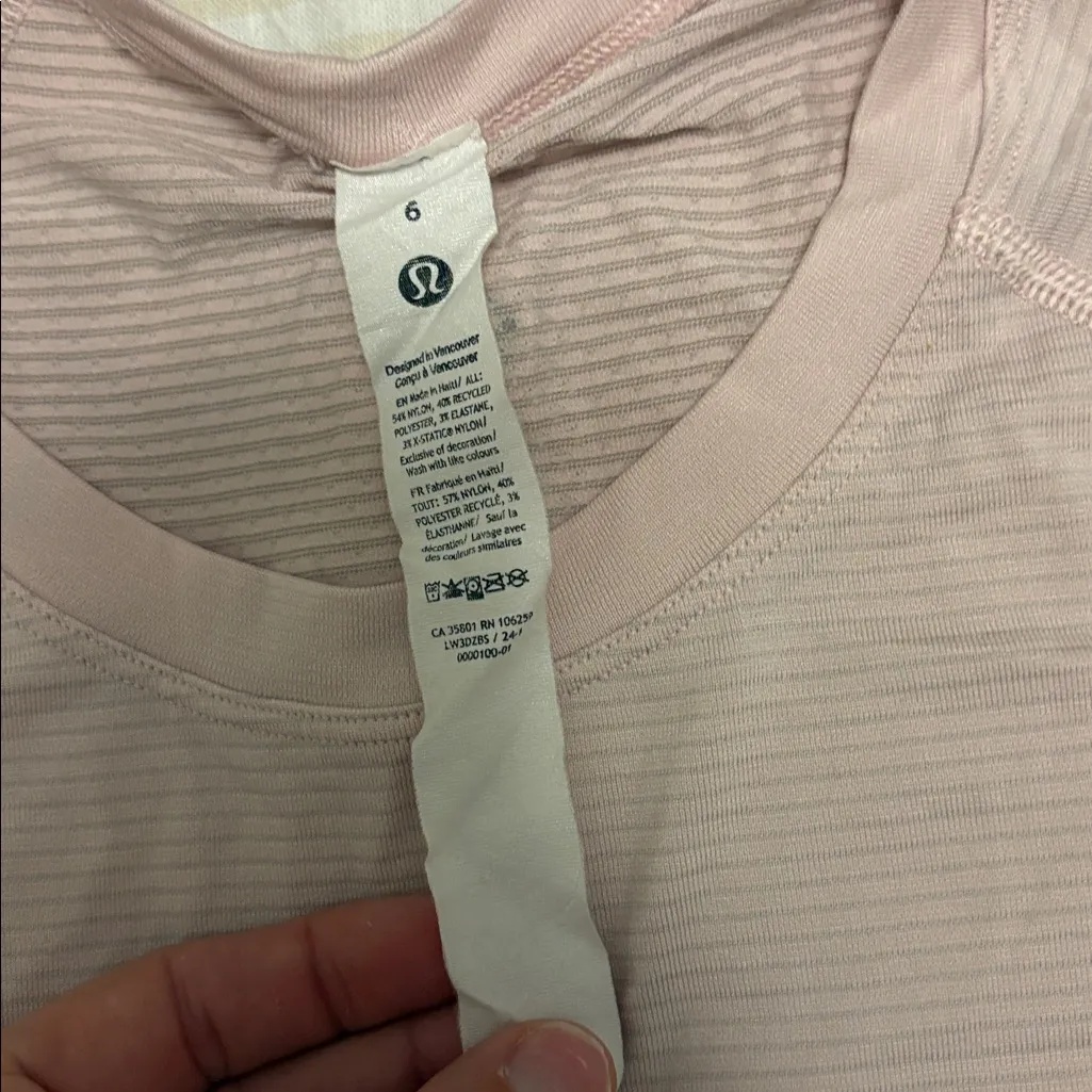 Lululemon Athletica Light Pink Short Sleeve Tee - Image 2