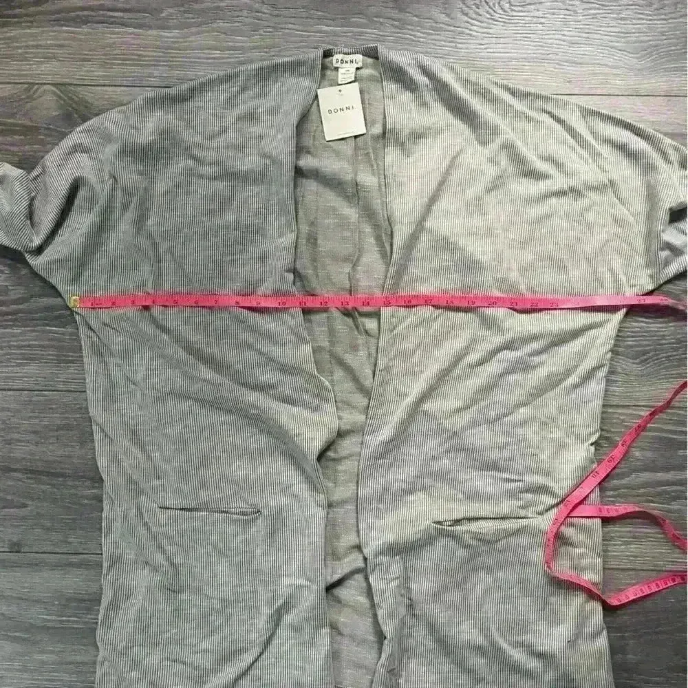 NWT Donni Longline Gray Open Cardigan with Pockets Size OS - Image 6