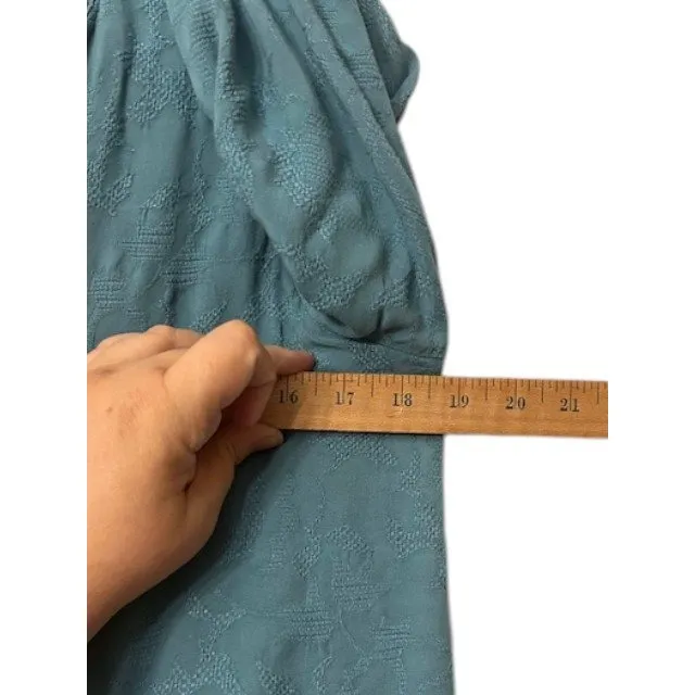 Simply Vera Wang Medium Blouse Blue Floral Long Sleeve V Neck Cottagecore‎ Top - Image 5