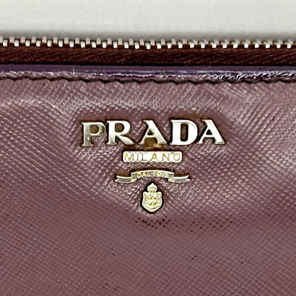 Prada Purple Saffiano Leather Zippy Wallet - Image 3
