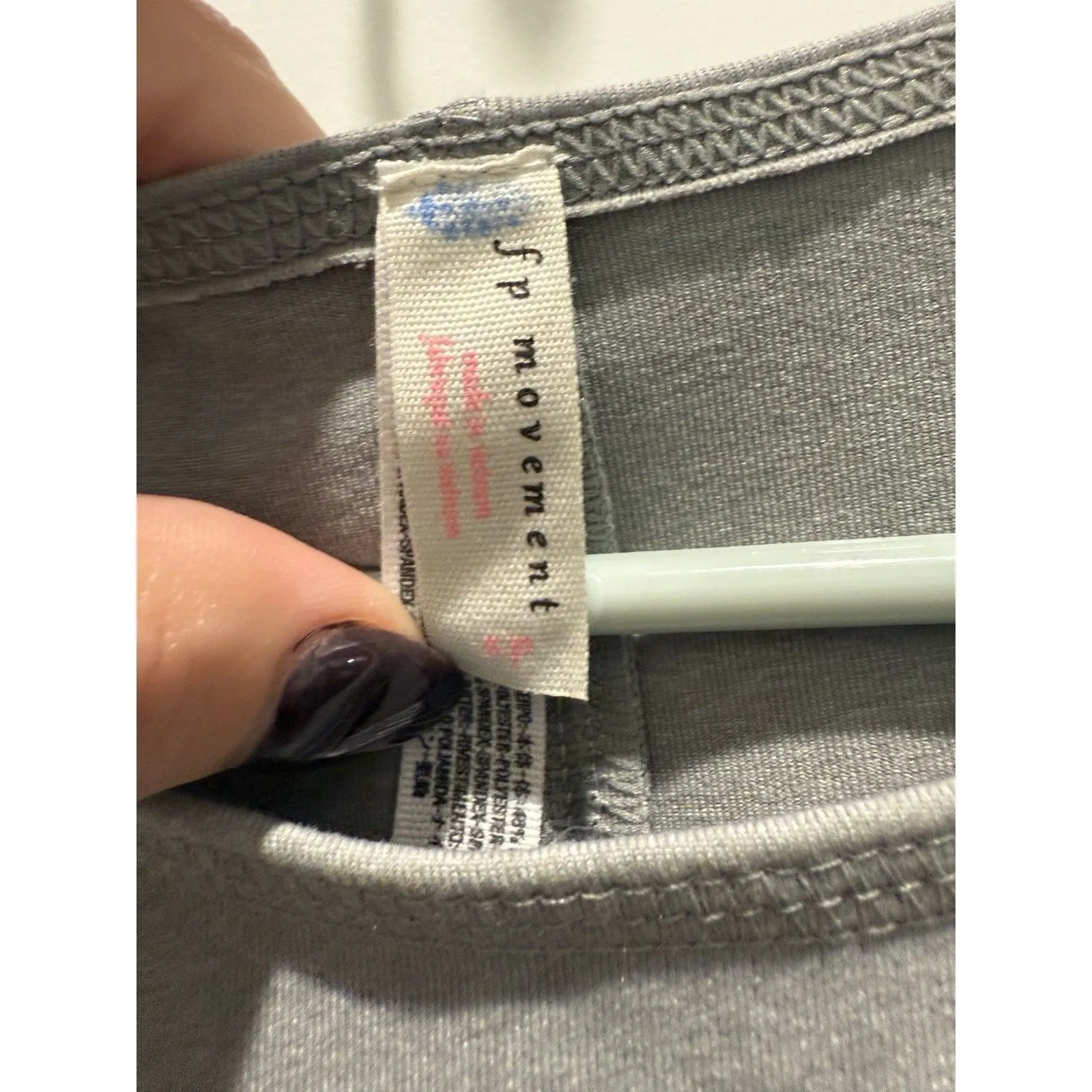 FP Movement Free People Racerback Criss-Cross Tank Top Grey Small S Cut Out Back - Image 2