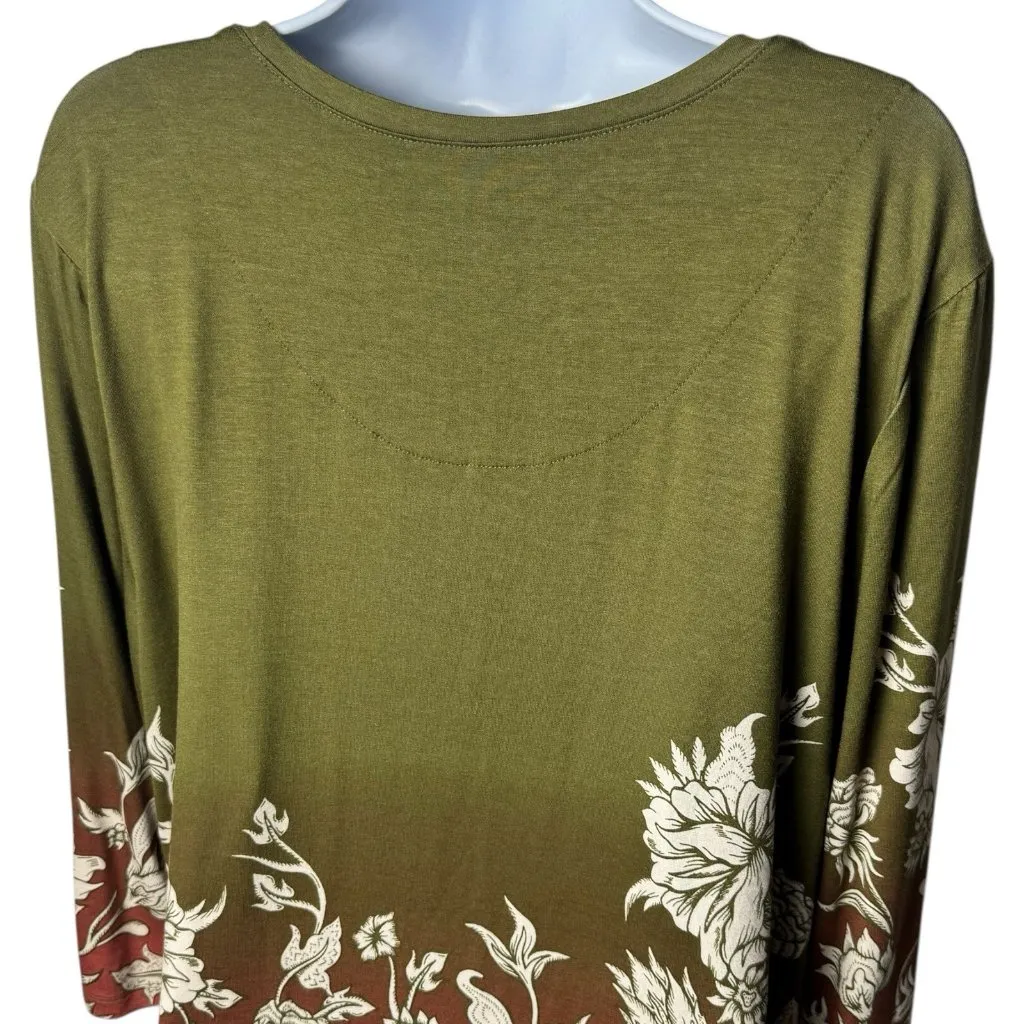 NEW JM Collection Ombre Floral Tunic Blouse Cottagecore Ethereal Bohemian XL - Image 6