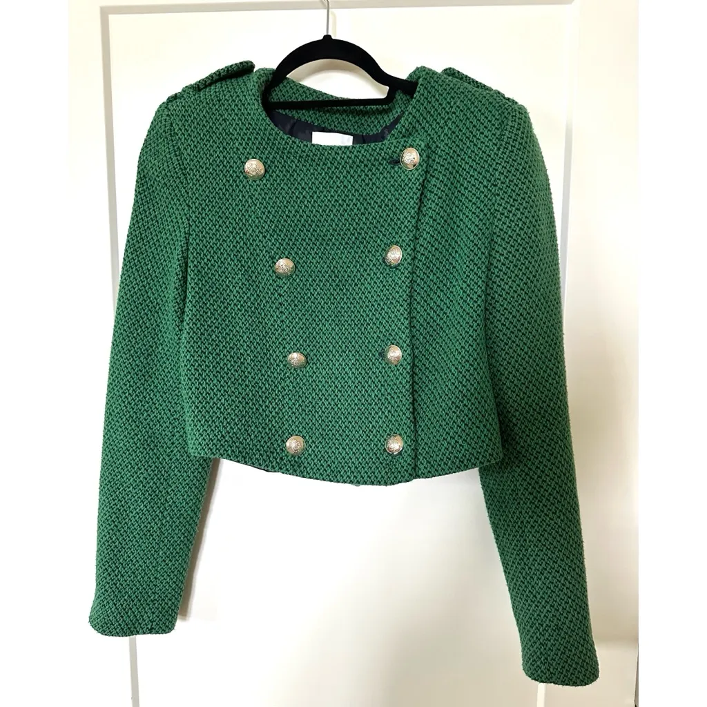 Zara Green Textured Weave Jacket Blogger Fav 2674/713 - Image 8
