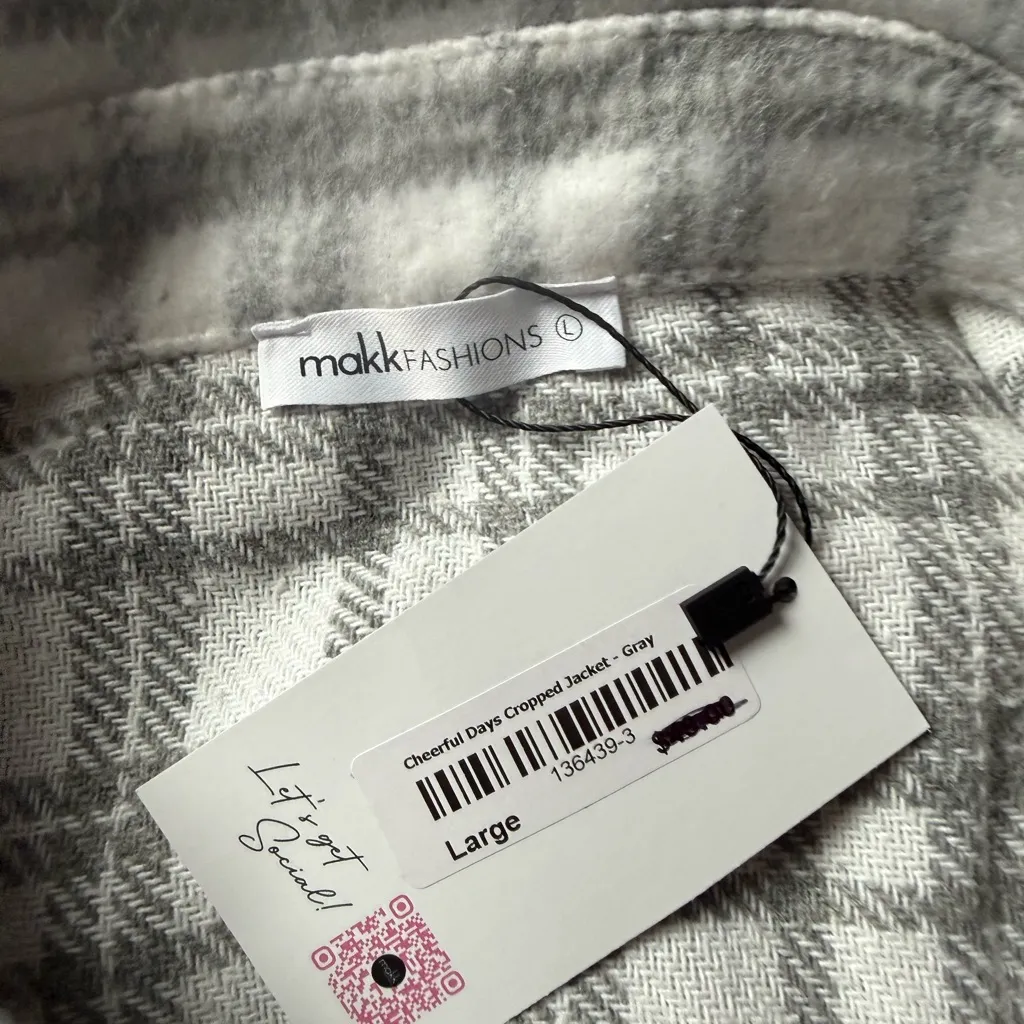 Gray Plaid Button - Image 6