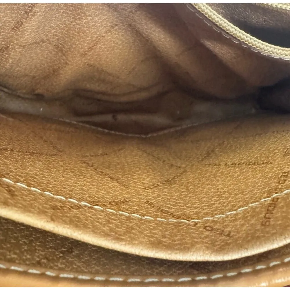 70s Vintage Original Ted Lapidus adjustable strap purse Brown - Image 8