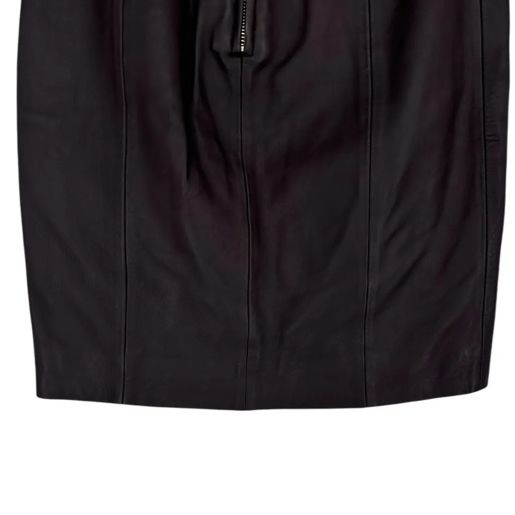 IRO Donkin Lamb Leather Mini Skirt In Dark Brown size EU 34 - Image 7