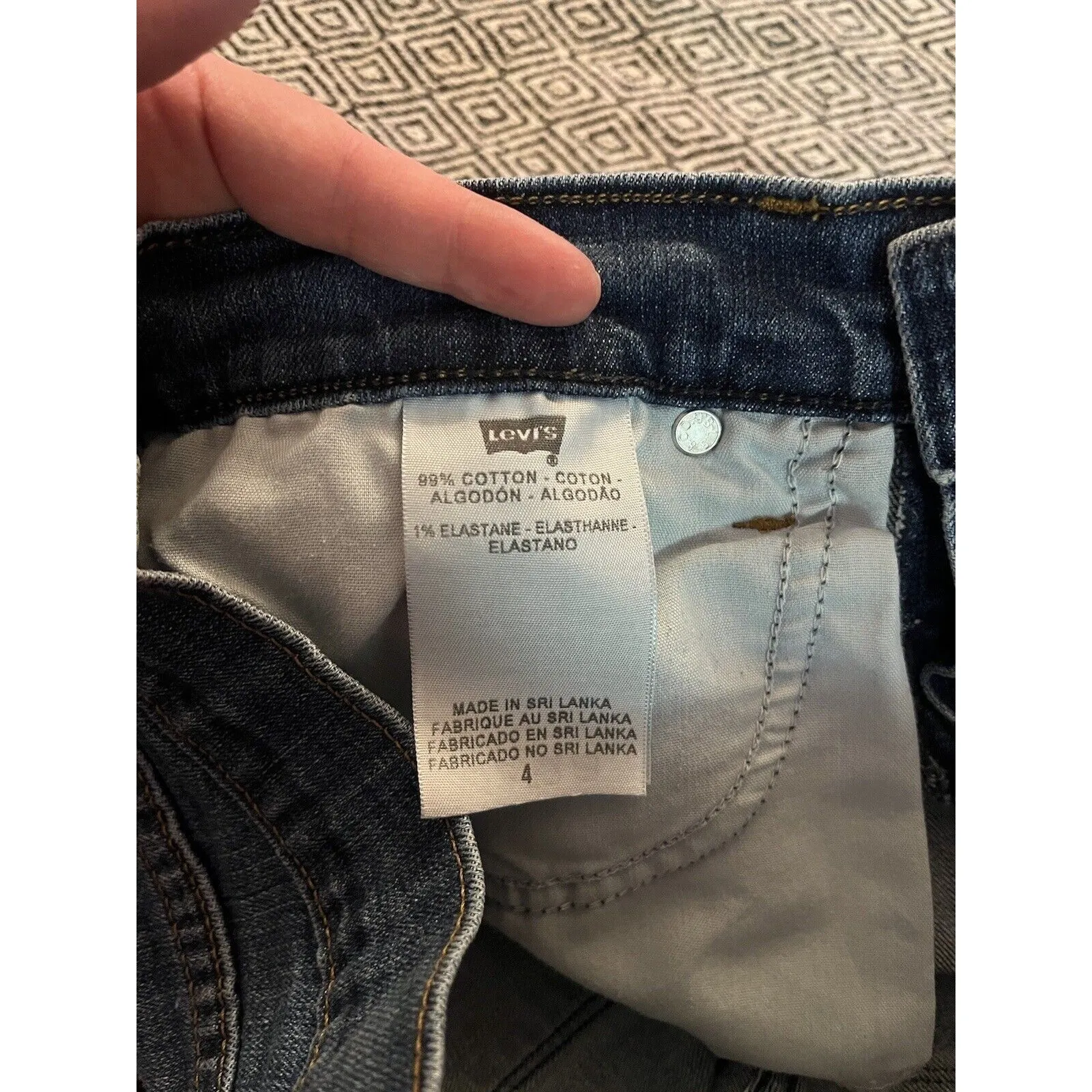 Levis 501 Womens Cut Off Shorts High Waist Blue Button Fly Size 4 - Image 10