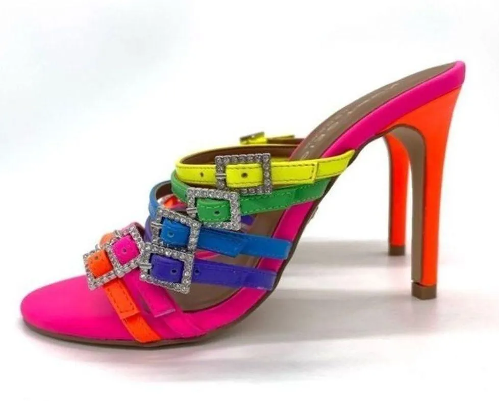 Kurt Geiger Pierra Mule Rainbow Heel Sandals Size 5.5 - Image 5