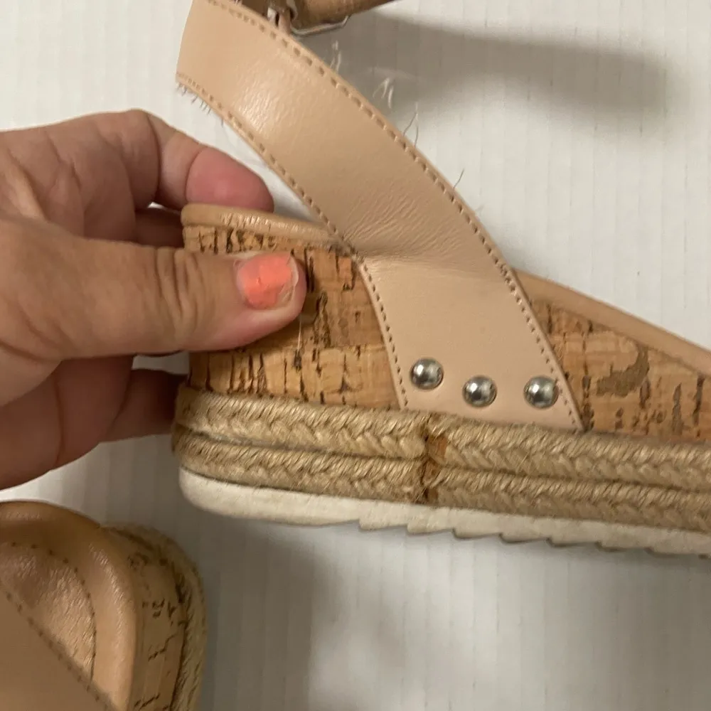 Steve Madden women’s Jaide Espradrilles tan sandals w rope & cork heel size 7 - Image 2