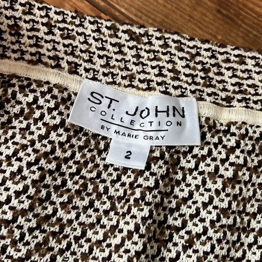 Women’s vintage St John Santana knit 3 pc brown tweed suit size sm - Image 9