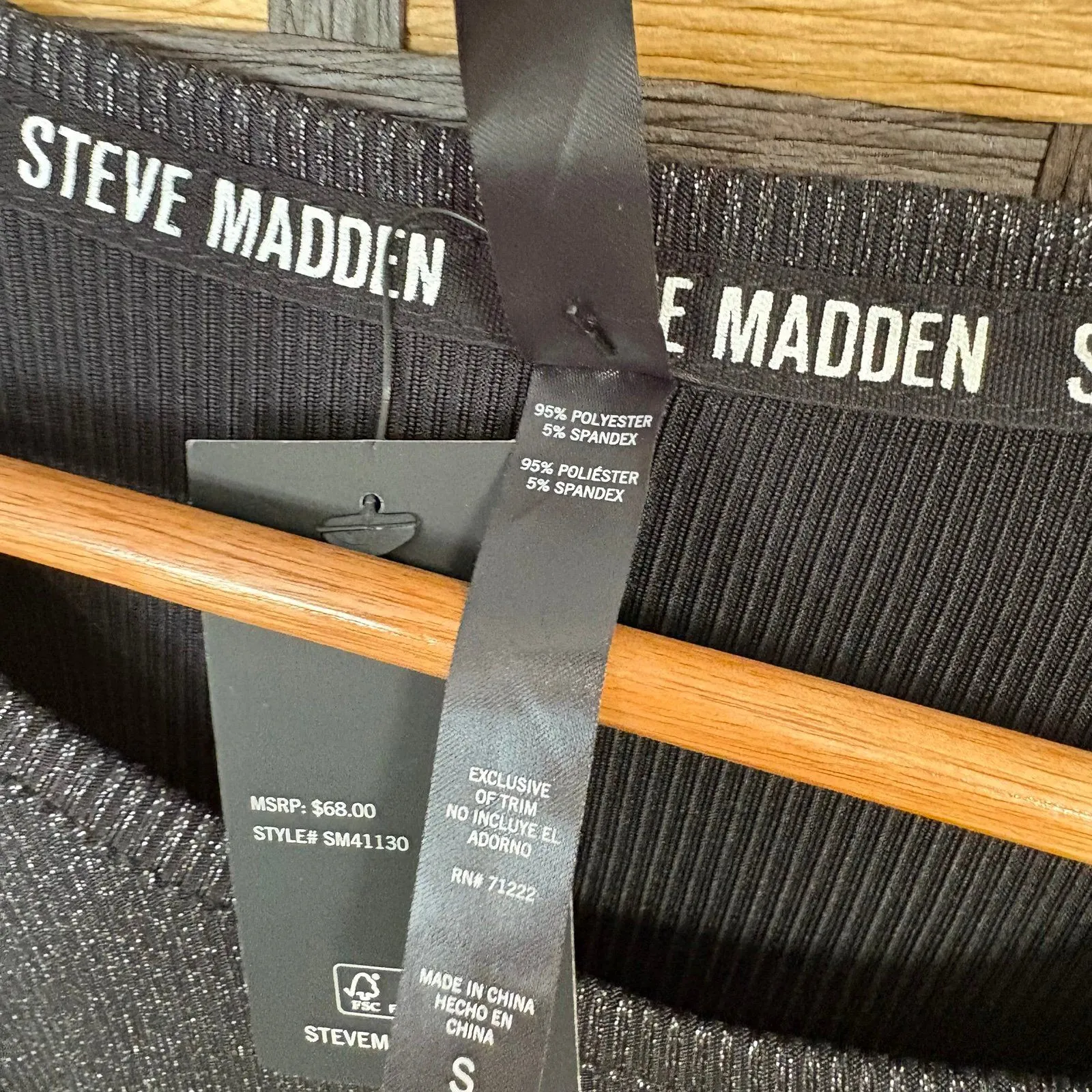 Steve Madden Black Shimmer Pajama Set Size Small‎ - Image 6