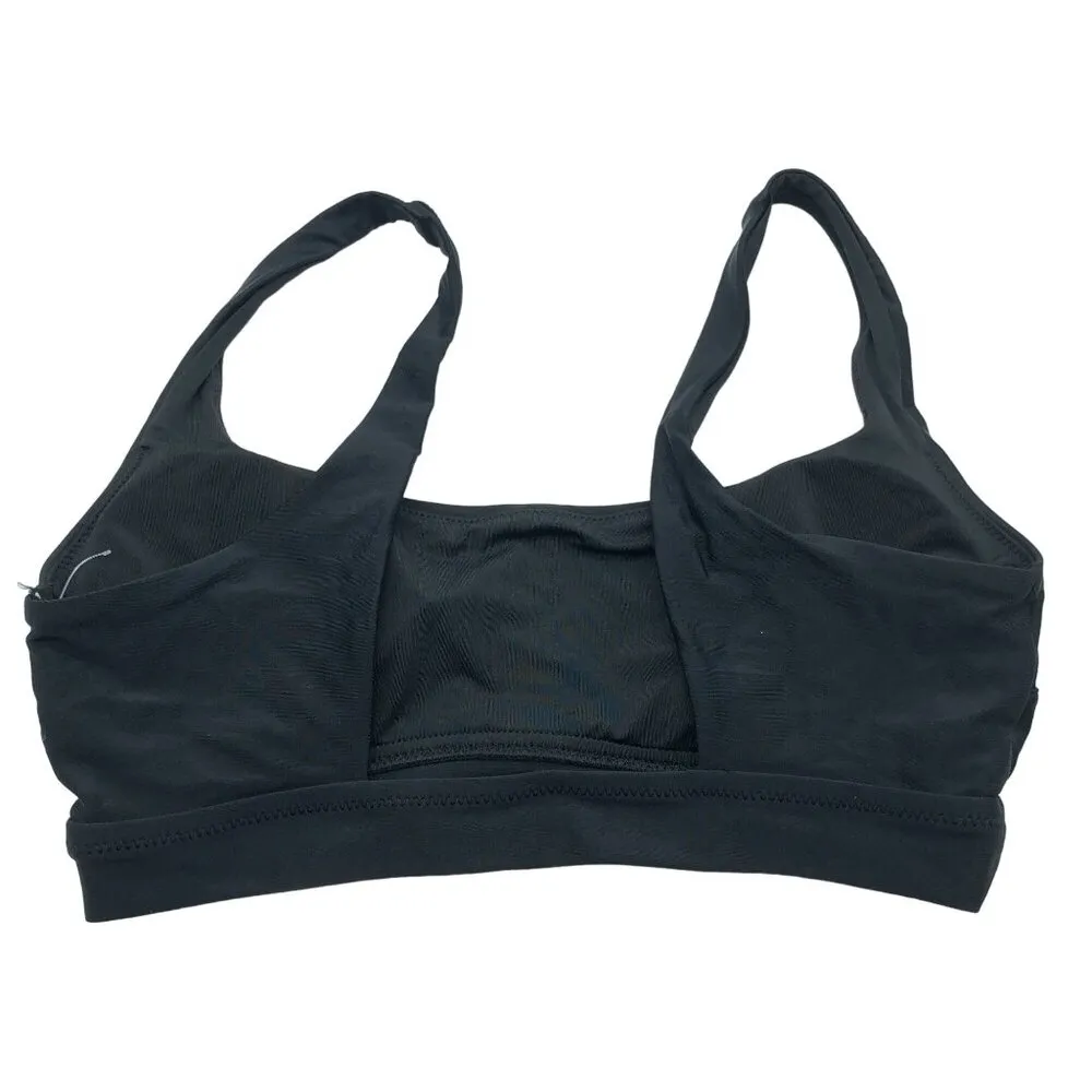 Aerie Bikini Top Scoop Neck Removable Cups Black M - Image 2
