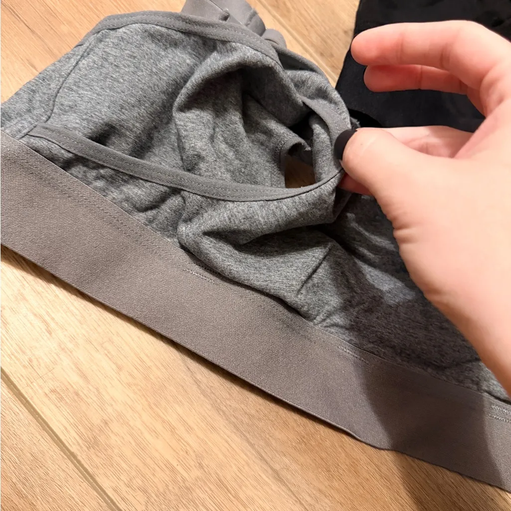 Pumping Bra Black and Gray Women's Bra x2 size medium breastfeeding top - Image 4