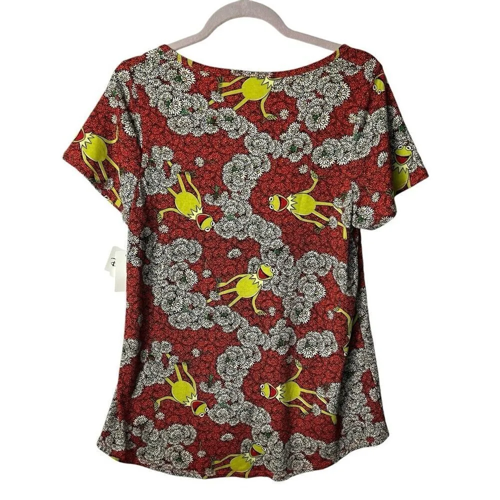 Lularoe Disney Muppets Kermit Frog‎ Women’s Size M Multicolor Short Sleeve Top - Image 2