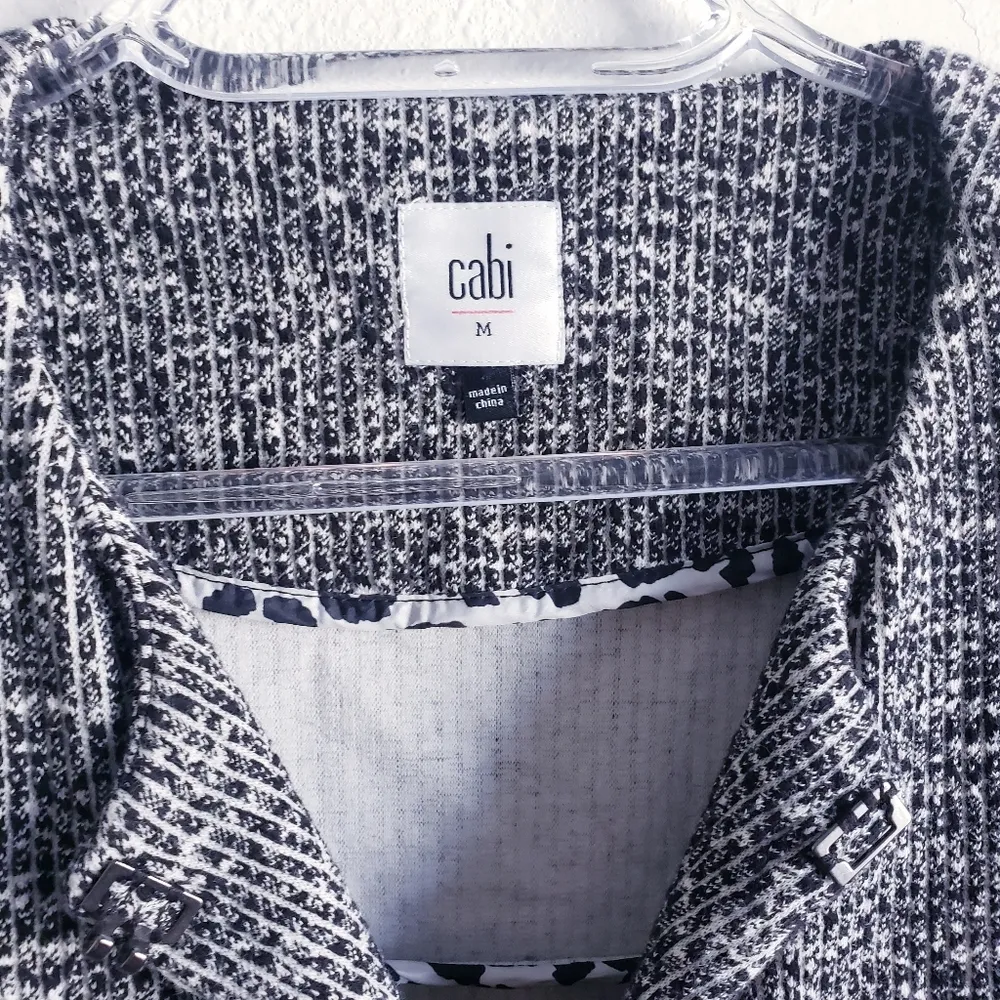 CAbi The Times Tweed Black and White Blazer with Three-Quarter Sleeves - Image 4