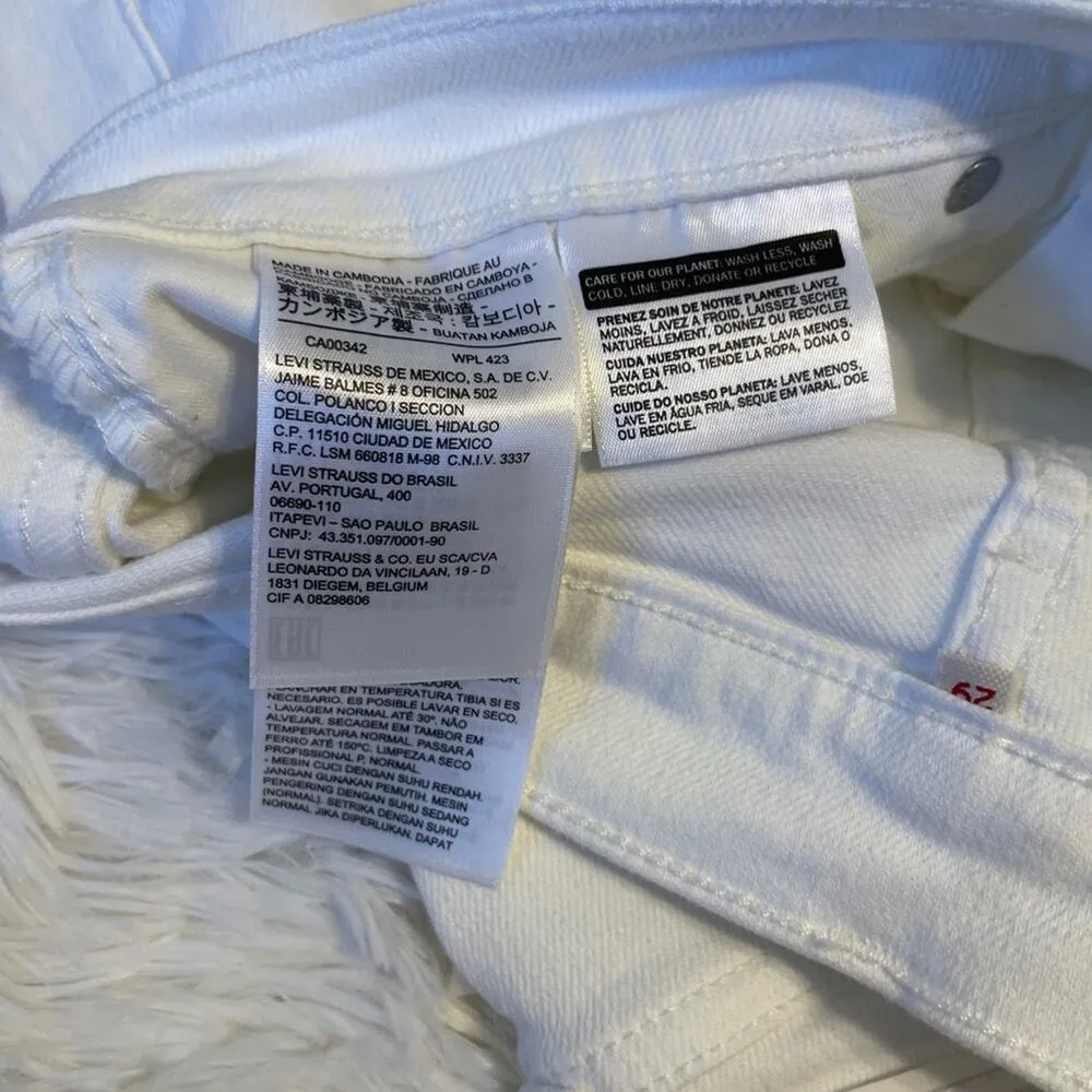 Levi’s white crop jeans high rise silver tag - Image 6