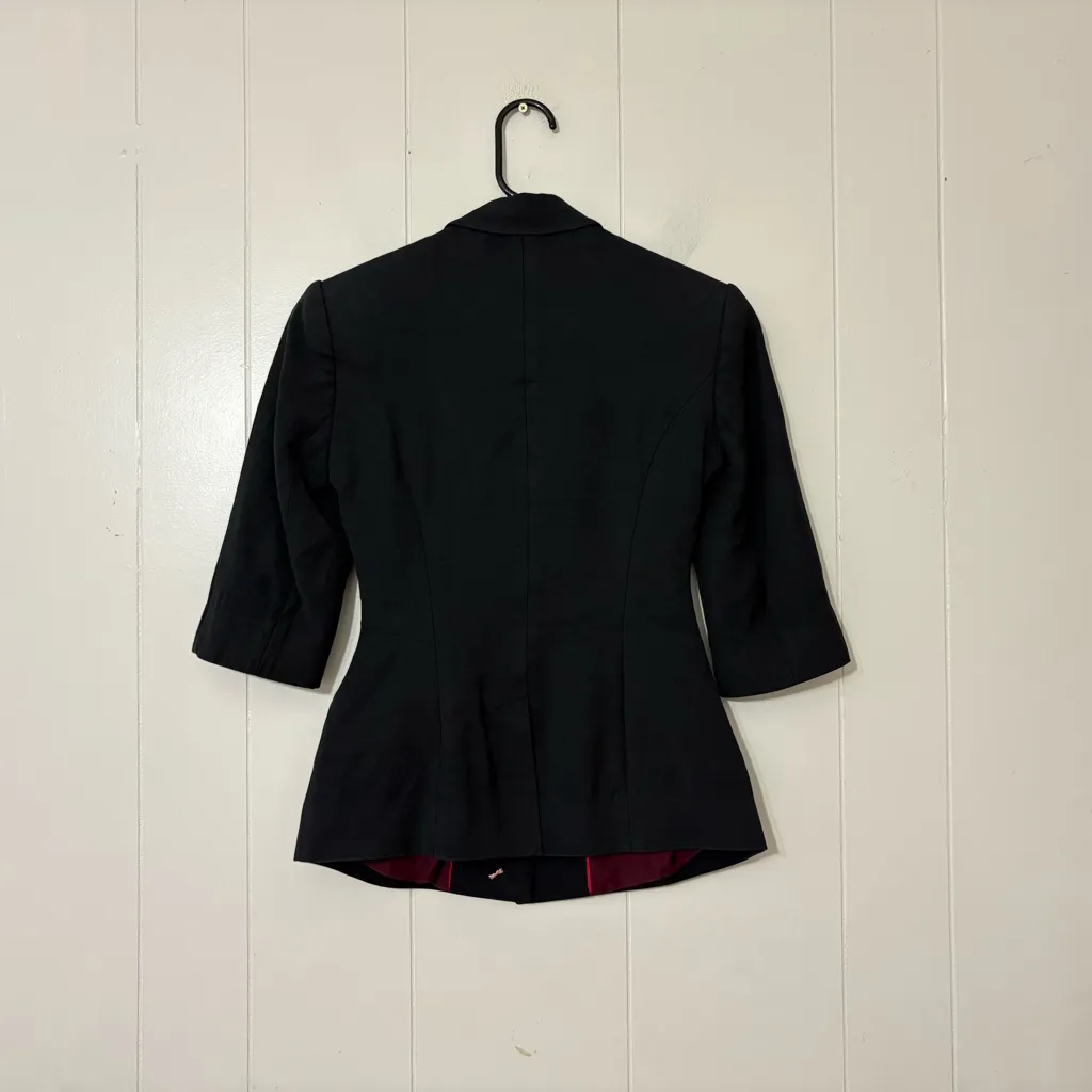 Ted Baker  Black Tailored Blazer Size 0 Chic Fitted Jacket Bussines Workclothes - Image 11